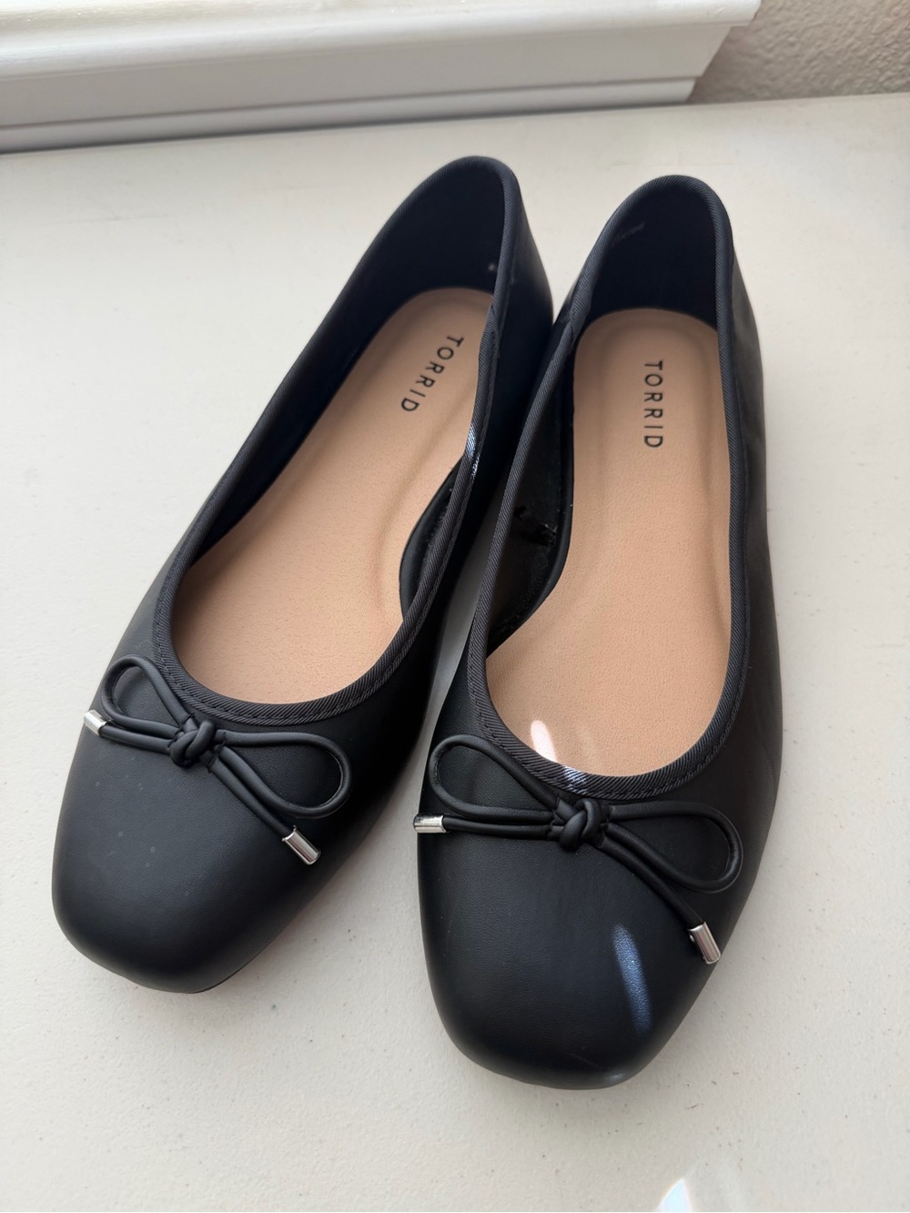 Torrid Black Ballet Flats with Bow Size 10WW